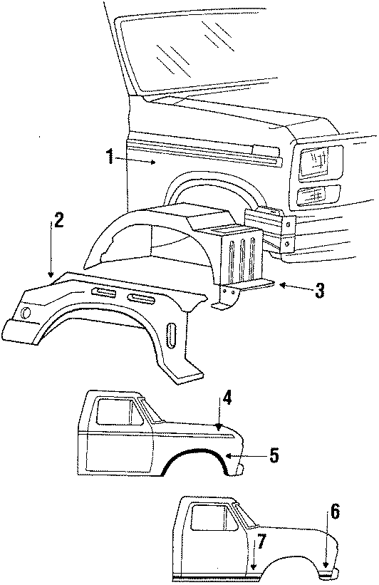 Ford Ranger Fender Assembly. (Front). 1984-88. Left - E6TZ16006A ...