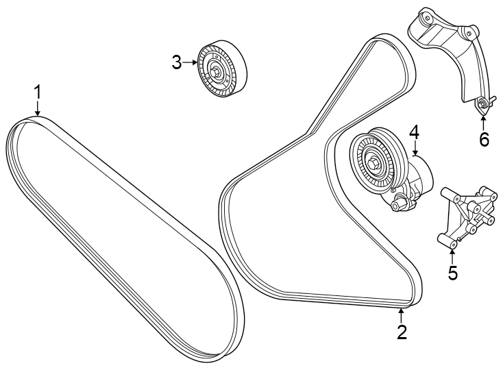 Diagram Belts & pulleys. for your 2017 Lincoln MKZ   