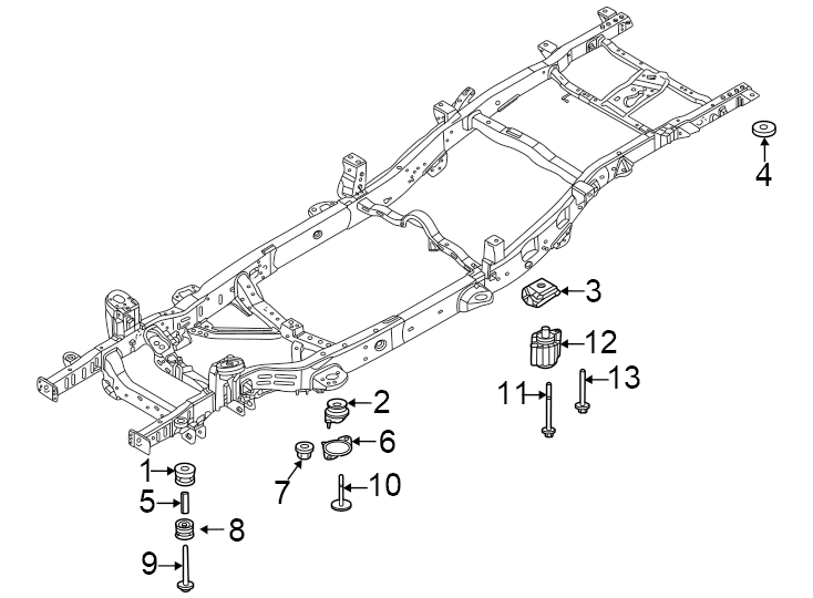 Diagram Frame. Body mounting. for your 2014 Ford F-150  FX2 Extended Cab Pickup Fleetside 