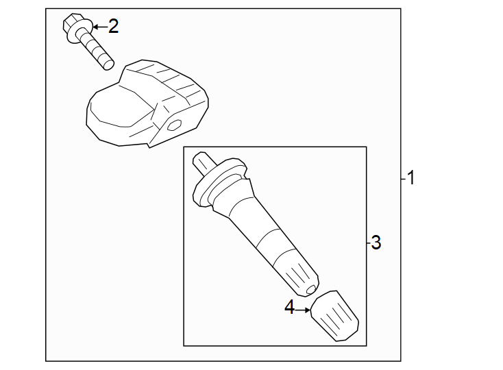 Diagram Tire pressure monitor components. for your 2011 Ford Fusion 2.5L Duratec FULL HYBRID EV-GAS (FHEV) CVT FWD Hybrid Sedan 