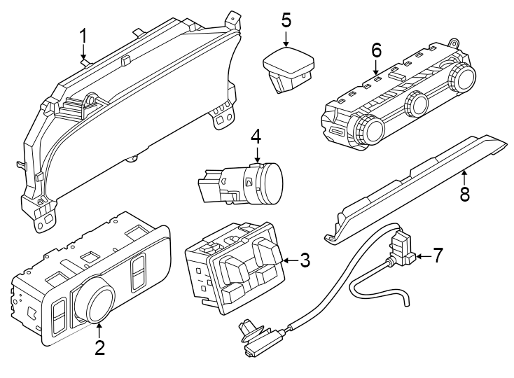 Diagram Instrument panel. Cluster & switches. for your 2019 Lincoln MKZ Reserve I Sedan  