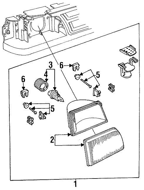 Diagram FRONT LAMPS. HEADLAMP COMPONENTS. for your 2002 Ford F-150  King Ranch Crew Cab Pickup Fleetside 