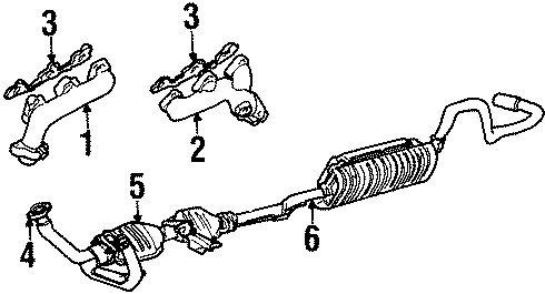 Diagram EXHAUST SYSTEM. EXHAUST COMPONENTS. for your 2017 Lincoln MKZ Reserve Hybrid Sedan  