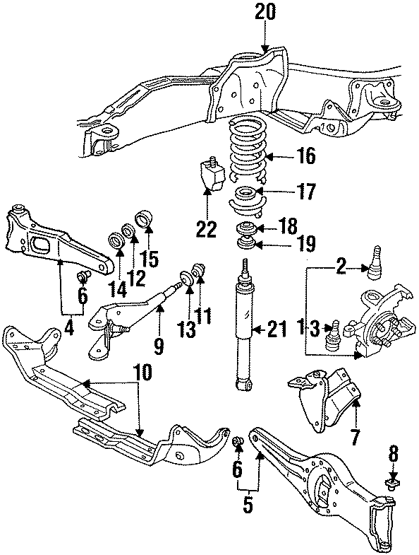 Diagram FRONT SUSPENSION. SUSPENSION COMPONENTS. for your 2023 Ford F-150   