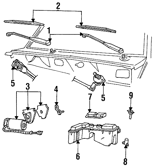 Diagram WINDSHIELD. WIPER & WASHER COMPONENTS. for your 2006 Ford F-150   