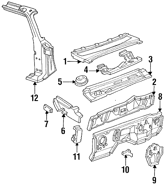 Diagram COWL. HINGE PILLAR. for your Ford Ranger  