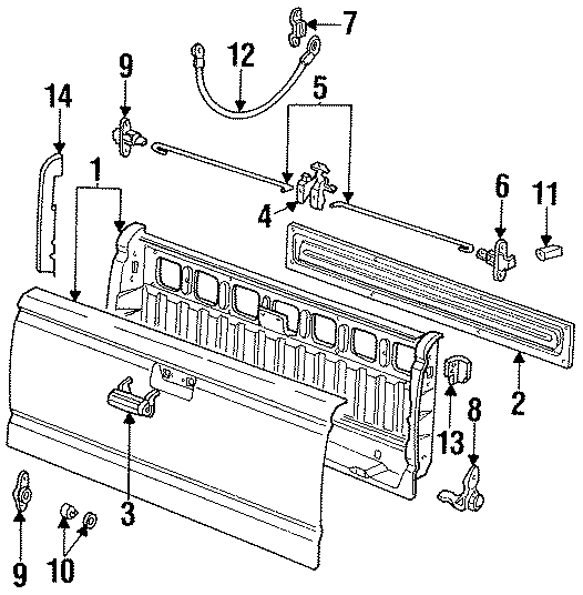 Diagram PICK UP BOX. for your 2017 Ford F-350 Super Duty 6.7L Power-Stroke V8 DIESEL A/T 4WD XL Extended Cab Pickup Fleetside 