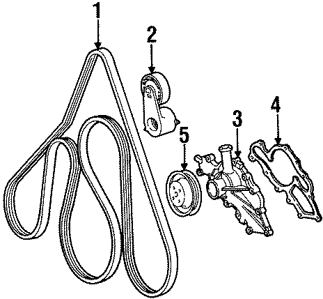 Diagram BELTS & PULLEYS. WATER PUMP. for your Ford Ranger  