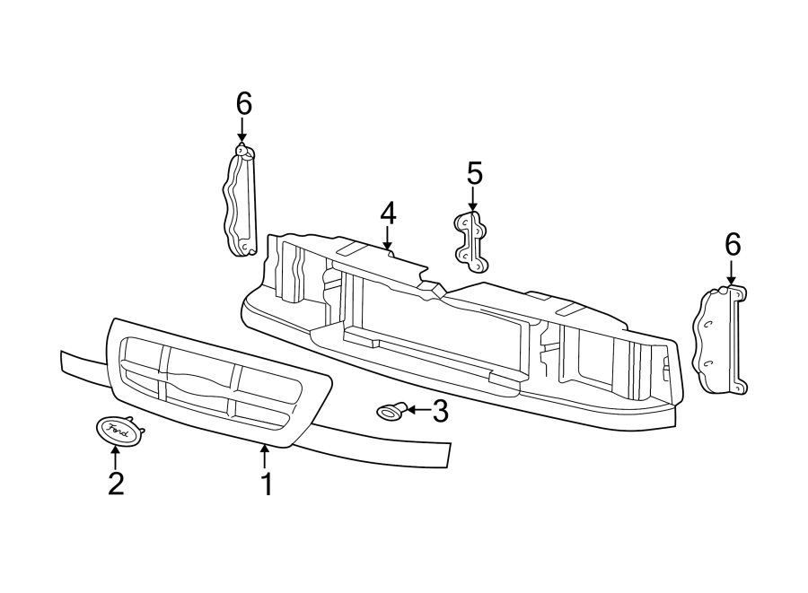 Diagram GRILLE & COMPONENTS. for your 2015 Lincoln MKZ   