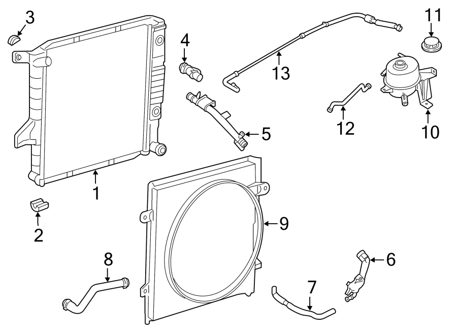 Diagram RADIATOR & COMPONENTS. for your Ford Ranger  