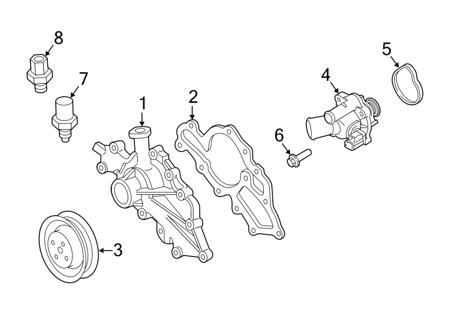 Diagram WATER PUMP. for your 2002 Ford Ranger   