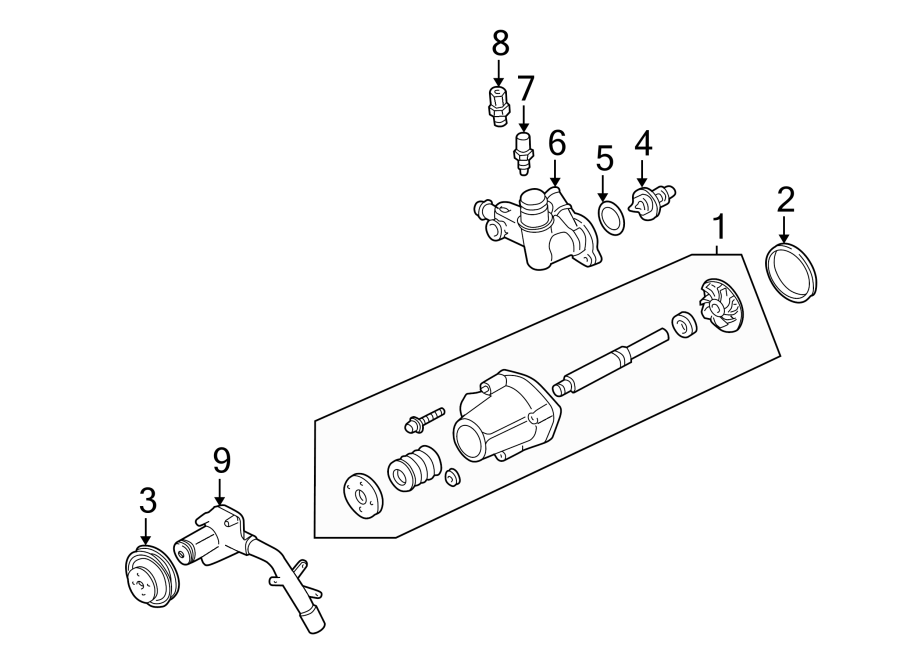 Diagram WATER PUMP. for your Ford F-150 Heritage  