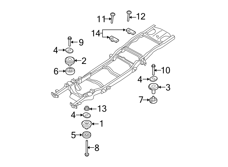 Diagram FRAME COMPONENTS. for your 2002 Ford Ranger   