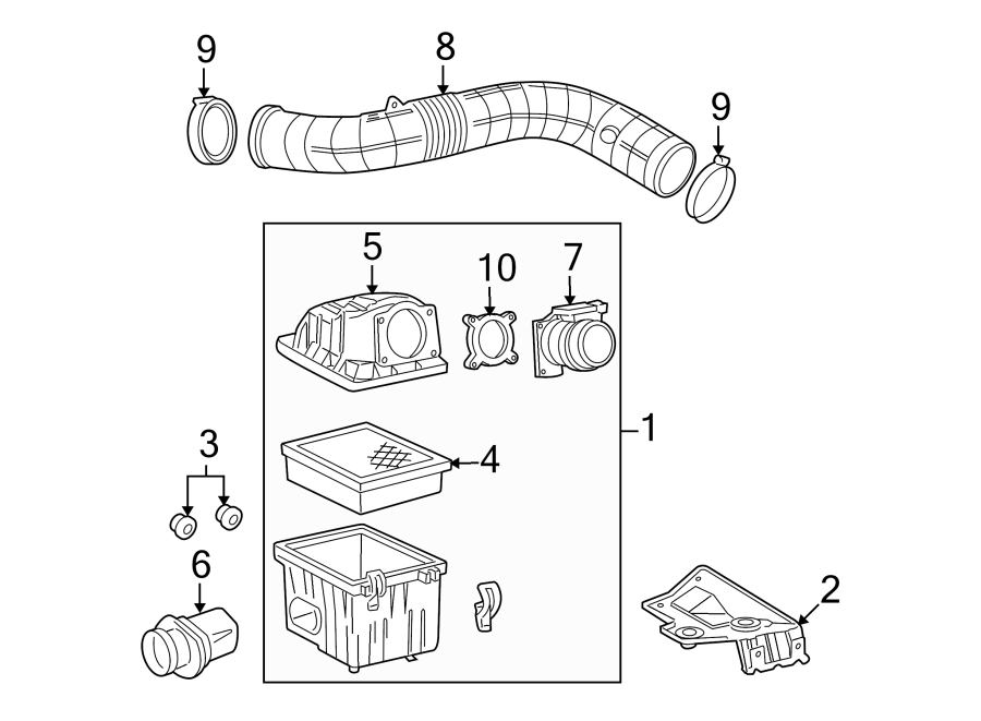 Diagram AIR INTAKE. for your Ford Ranger  