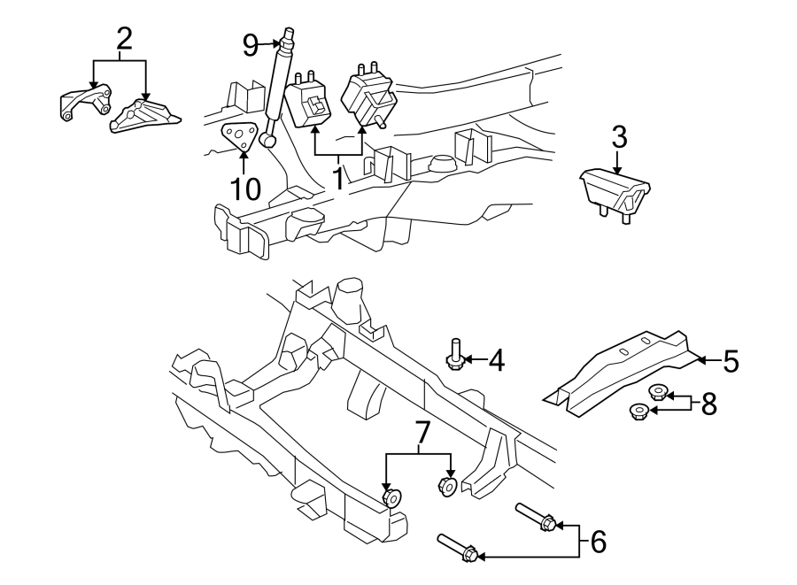 Diagram ENGINE & TRANS MOUNTING. for your 2007 Lincoln MKZ   