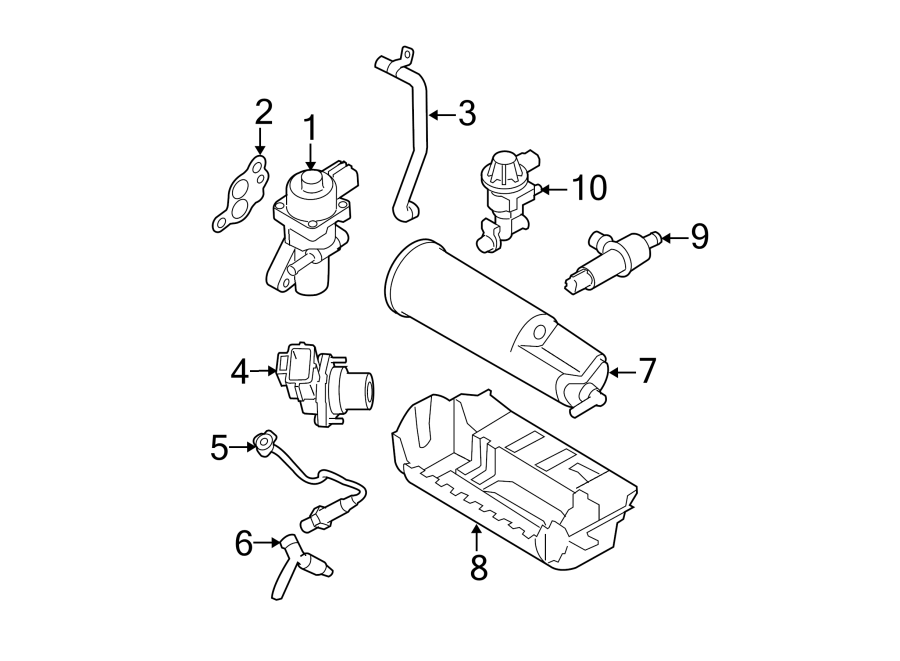 Diagram EMISSION SYSTEM. EMISSION COMPONENTS. for your 2013 Ford Flex   