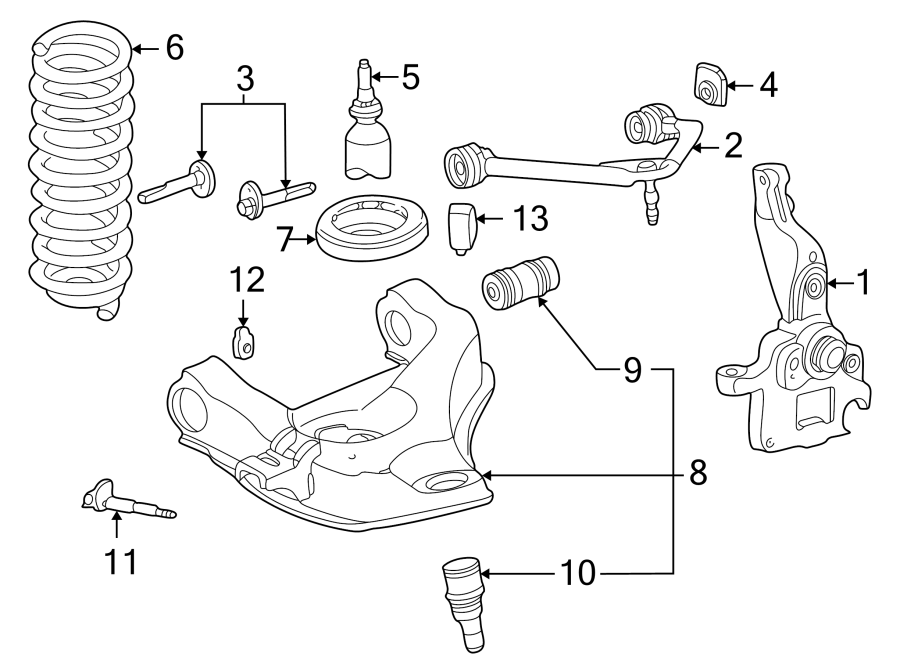 Diagram FRONT SUSPENSION. SUSPENSION COMPONENTS. for your 1984 Ford Ranger   