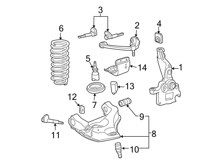 Diagram FRONT SUSPENSION. SUSPENSION COMPONENTS. for your 2012 Ford F-150   