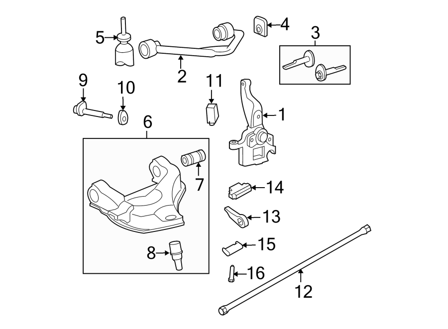 Diagram FRONT SUSPENSION. SUSPENSION COMPONENTS. for your 1994 Ford Ranger   