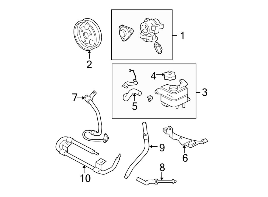 Diagram STEERING GEAR & LINKAGE. PUMP & HOSES. for your 2021 Lincoln Navigator   