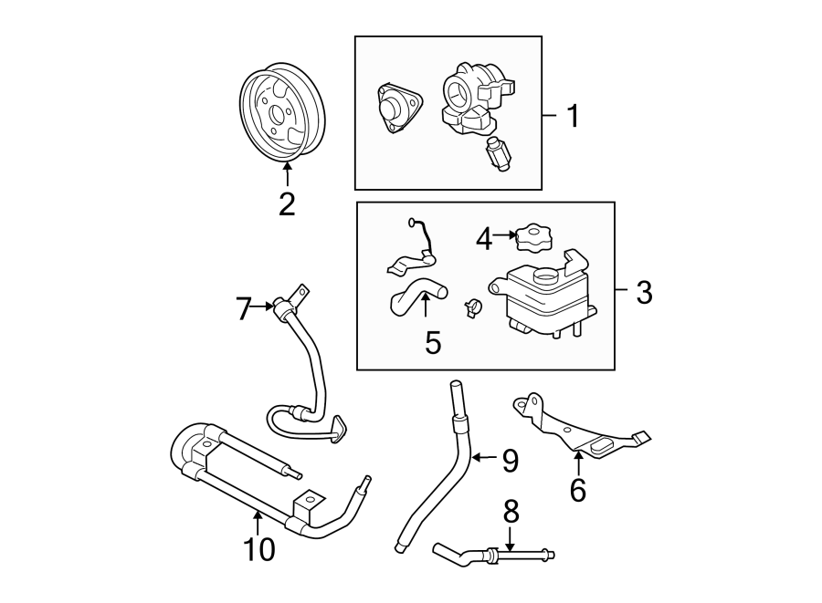 Diagram STEERING GEAR & LINKAGE. PUMP & HOSES. for your Ford Ranger  