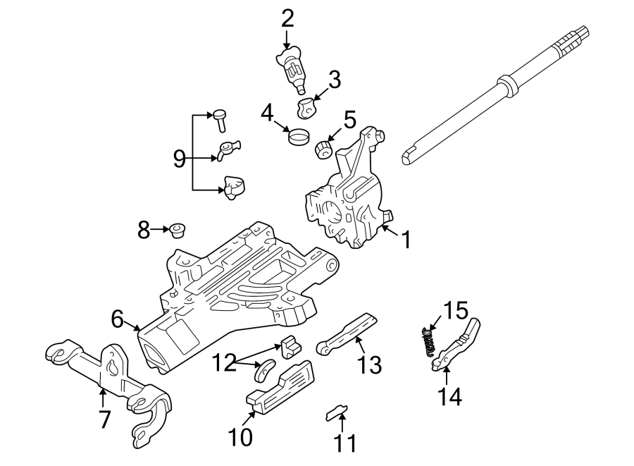 Diagram STEERING COLUMN. HOUSING & COMPONENTS. for your Ford