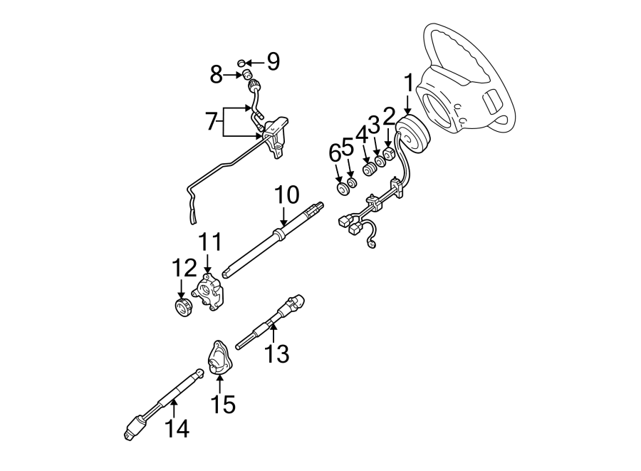 STEERING COLUMN. SHAFT & INTERNAL COMPONENTS. Diagram