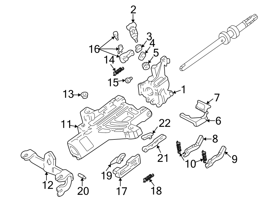 Diagram STEERING COLUMN. HOUSING & COMPONENTS. for your Ford