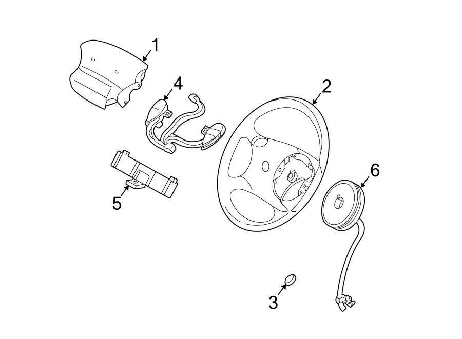 Diagram STEERING WHEEL & TRIM. for your Ford