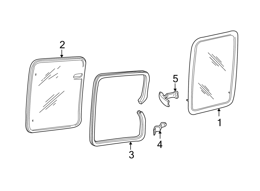 Diagram SIDE GLASS. for your Ford