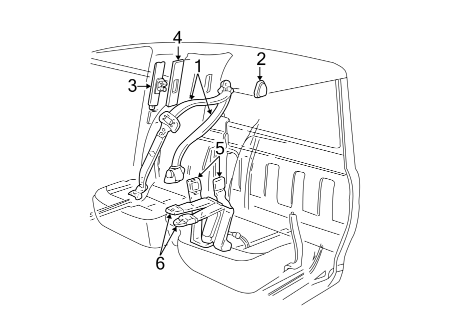 RESTRAINT SYSTEMS. FRONT SEAT BELTS. Diagram