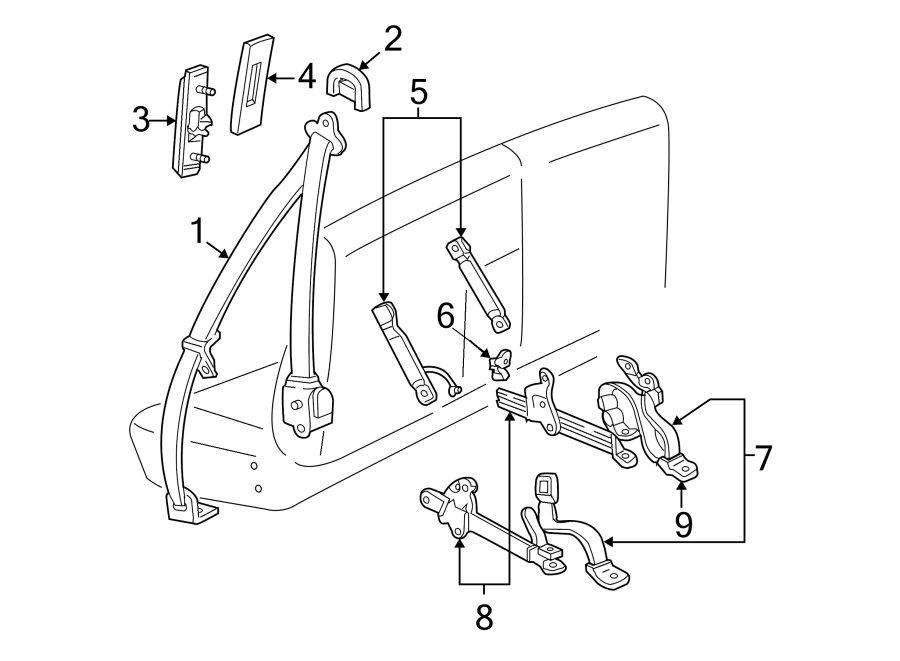 Diagram RESTRAINT SYSTEMS. FRONT SEAT BELTS. for your 2013 Ford F-150 3.5L EcoBoost V6 A/T RWD Lariat Extended Cab Pickup Fleetside 