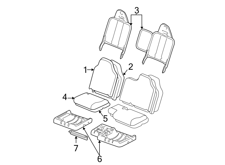 Diagram SEATS & TRACKS. FRONT SEAT COMPONENTS. for your Ford Ranger  