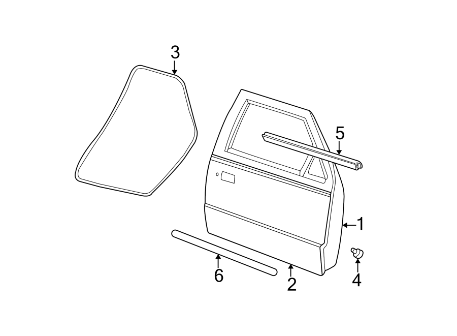 Diagram FRONT DOOR. DOOR & COMPONENTS. EXTERIOR TRIM. for your 2022 Ford F-150   