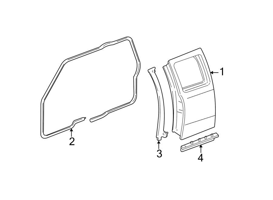 Diagram REAR DOOR. DOOR & COMPONENTS. for your 2022 Ford F-150   