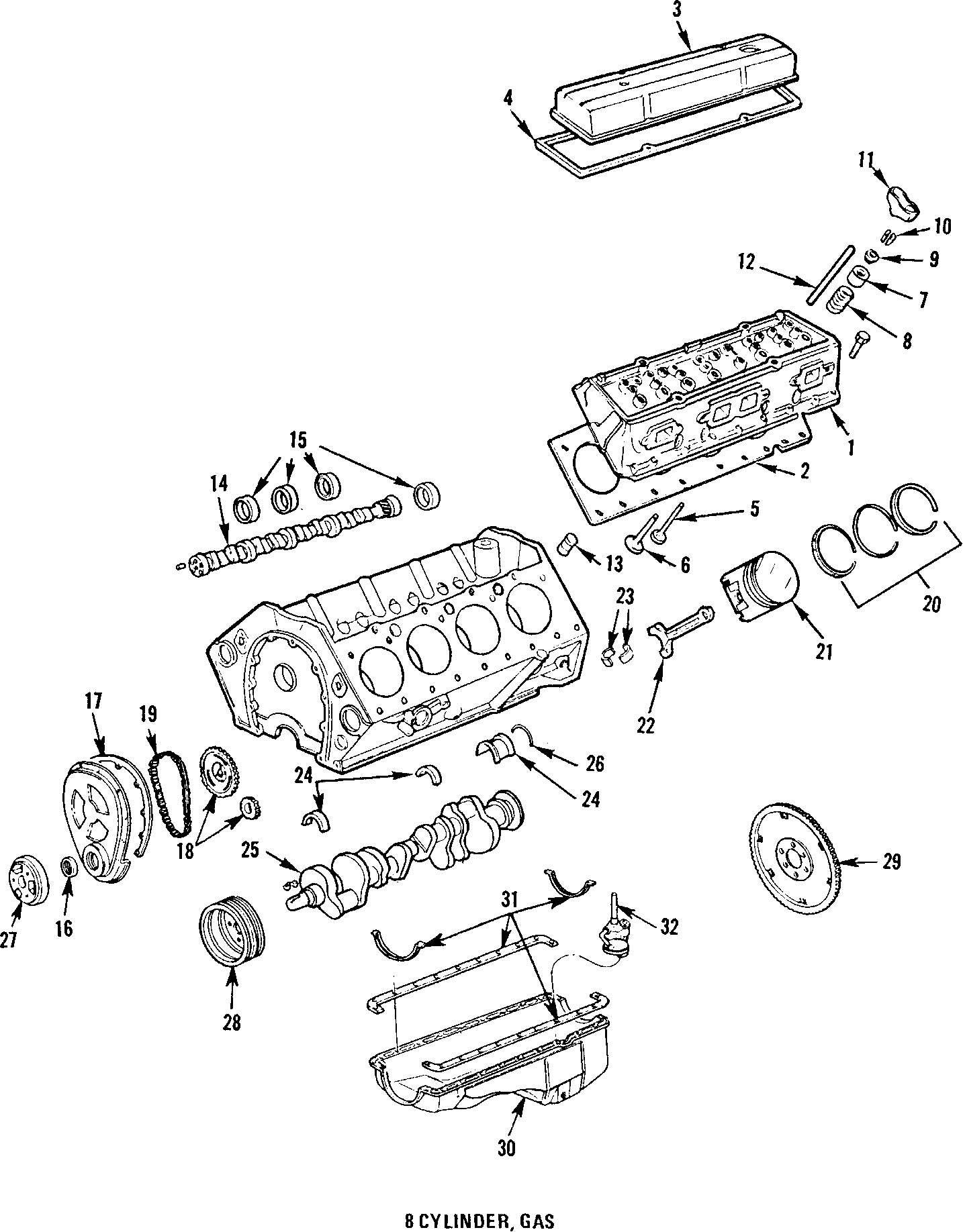 Diagram CAMSHAFT & TIMING. CRANKSHAFT & BEARINGS. CYLINDER HEAD & VALVES. LUBRICATION. MOUNTS. PISTONS. RINGS & BEARINGS. for your 2005 Chevrolet Express 2500   