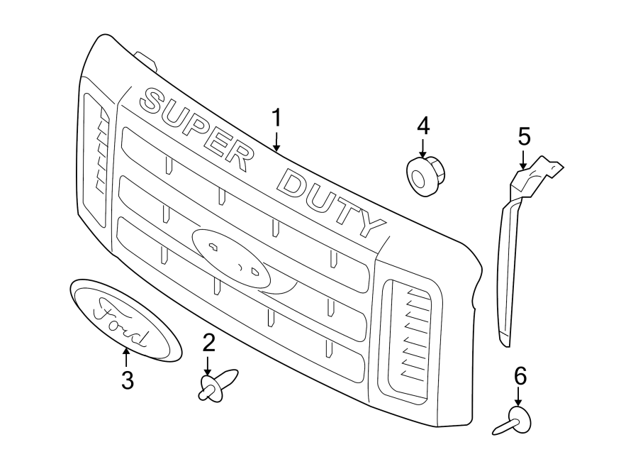 Diagram Grille & components. for your 2014 Ford F-150 6.2L V8 A/T RWD FX2 Standard Cab Pickup Fleetside 