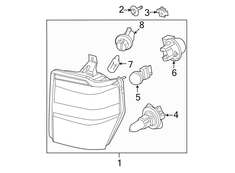 Diagram Front lamps. Headlamp components. for your 2015 Ford F-150   