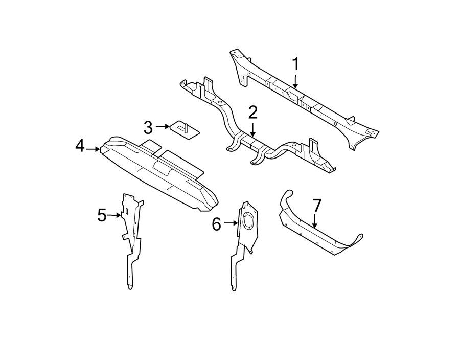 RADIATOR SUPPORT. Diagram