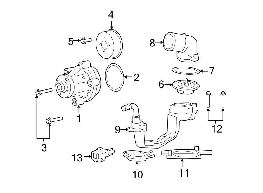 Diagram WATER PUMP. for your Ford