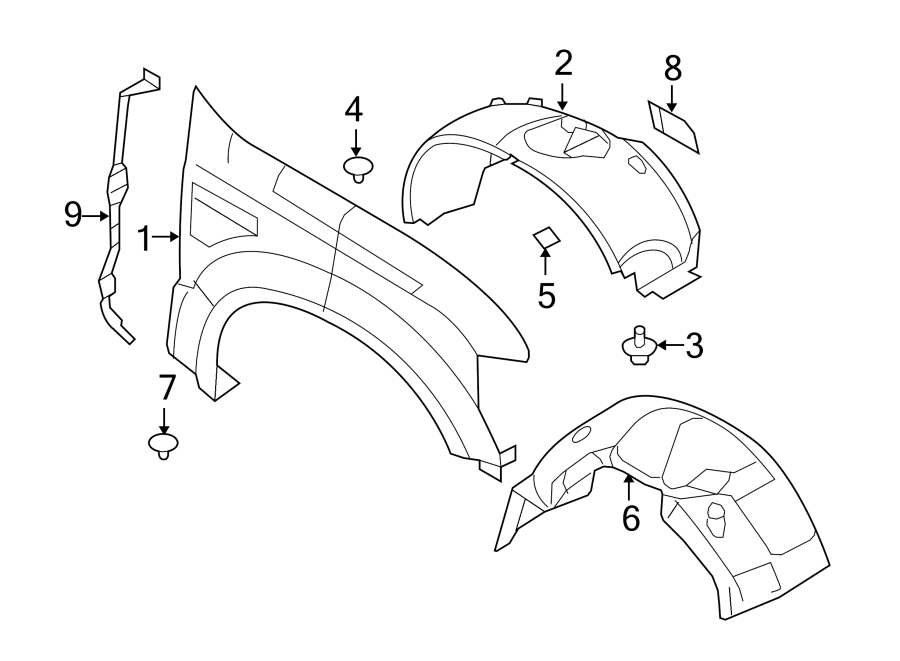 Diagram FENDER & COMPONENTS. for your 2022 Ford F-150 Lightning   