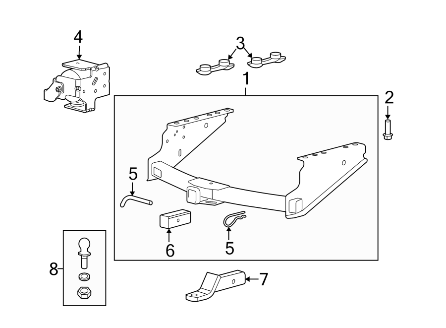 Diagram FRAME. TRAILER HITCH COMPONENTS. for your 2019 Lincoln MKZ Reserve II Sedan 3.0L EcoBoost V6 A/T FWD 