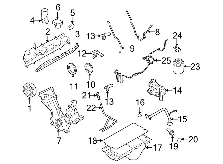 Diagram ENGINE PARTS. for your 2015 Lincoln MKZ Black Label Sedan  