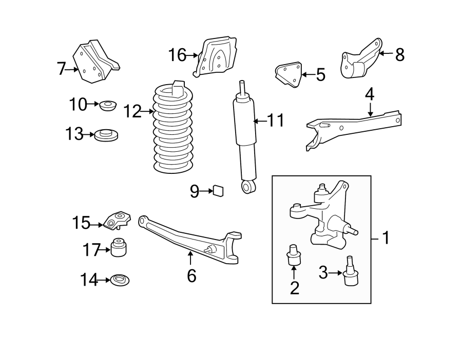 FRONT SUSPENSION. SUSPENSION COMPONENTS. Diagram