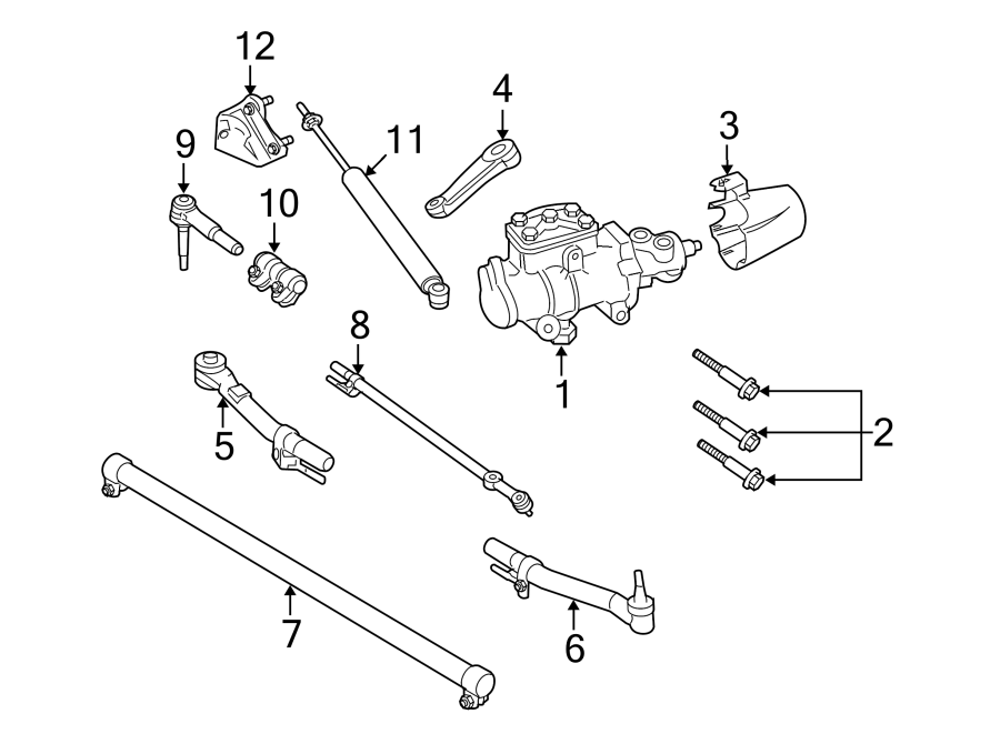 Diagram STEERING GEAR & LINKAGE. for your Ford F-350 Super Duty  