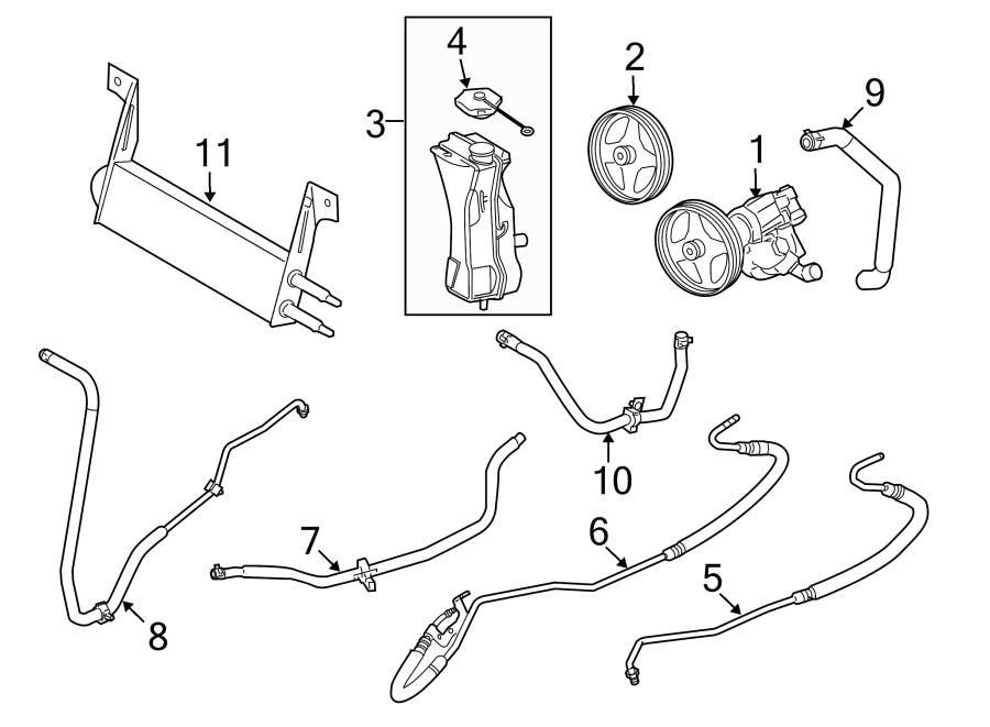 Diagram STEERING GEAR & LINKAGE. PUMP & HOSES. for your 2021 Lincoln Navigator   