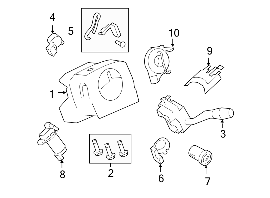 Diagram STEERING COLUMN. SHROUD. SWITCHES & LEVERS. for your 2014 Ford F-150 3.7L V6 LPG A/T 4WD STX Crew Cab Pickup Fleetside 