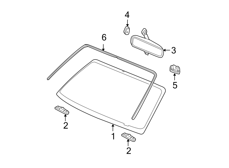 Diagram WINDSHIELD. GLASS. REVEAL MOLDINGS. for your 2008 Ford F-250 Super Duty   