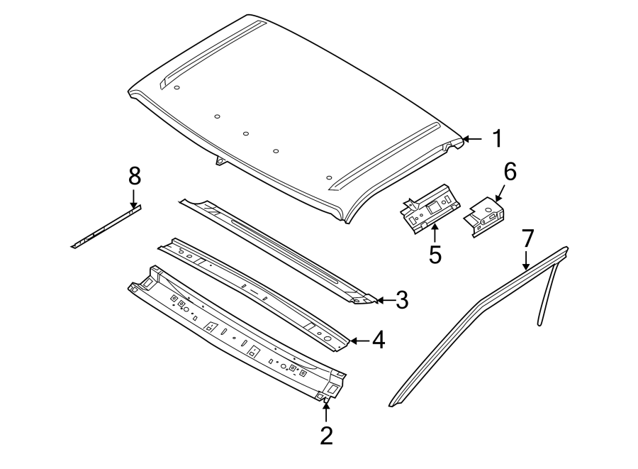 Diagram ROOF & COMPONENTS. for your 1991 Ford Bronco   