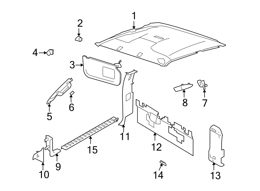 Diagram INTERIOR TRIM. for your 2003 Ford F-150 4.6L Triton (Romeo) V8 A/T 4WD XLT Crew Cab Pickup Stepside 